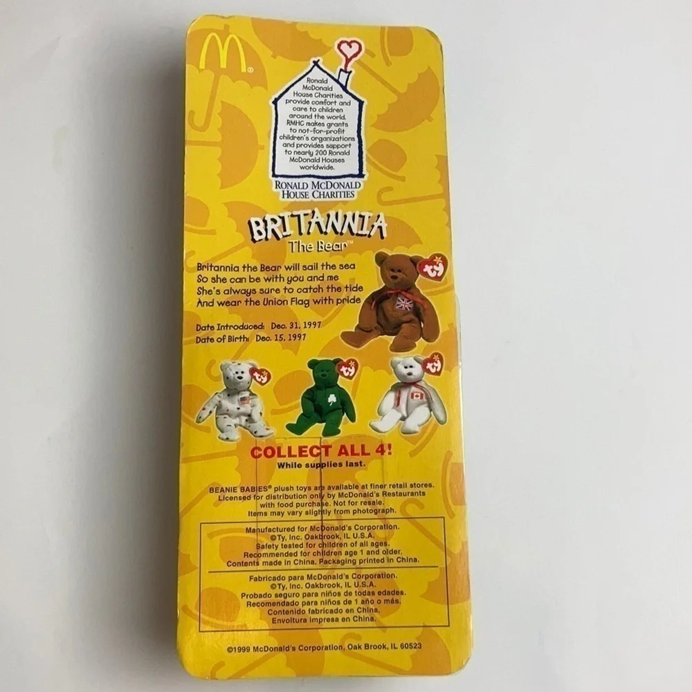Ty Beanie Babies Britannia The Bear McDonald’s With Rare Tag Errors New In Box